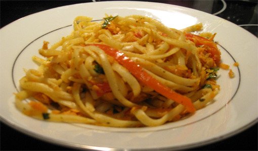 Guy Recipes: Sweet Potato and Bell Pepper Pasta