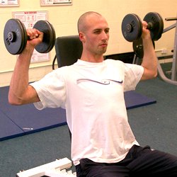 How To Look Better With Your Shirt Off seated db shoulder press