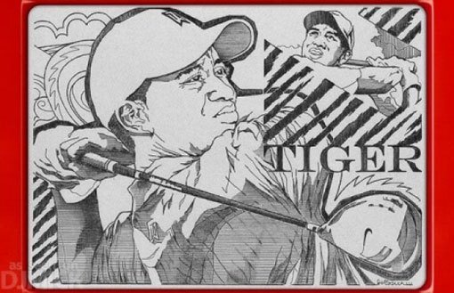 Etch a Sketch Tiger Woods