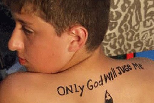 only god with judge me tattoo
