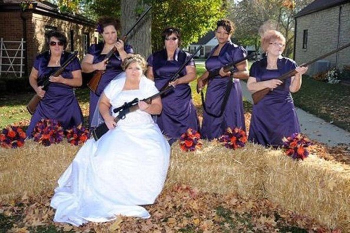 weird wedding pics guns a blazing