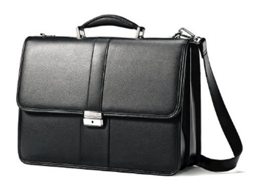 Samsonite Flapover leather briefcase for men