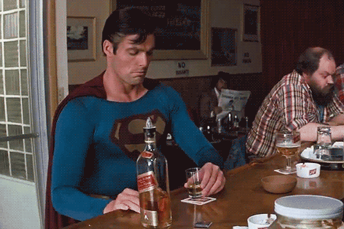 superman drinks too much