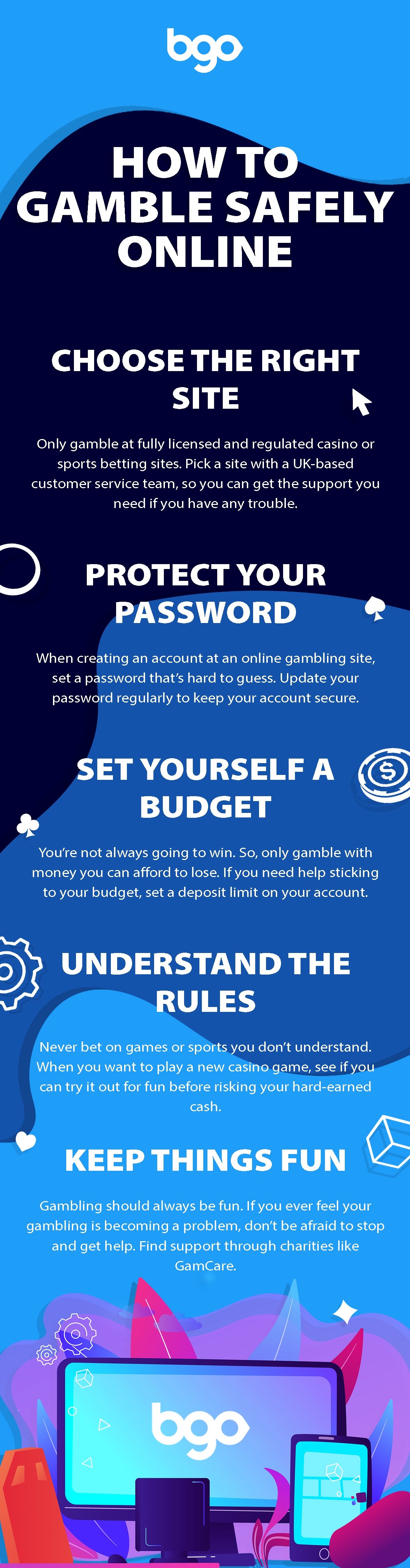 How to gamble safely online infographic
